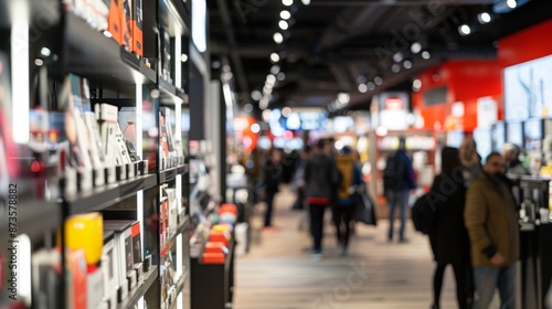 Wallpaper Mural A bustling tech marketplace where people shop for the latest gadgets from wearable devices to virtual reality headsets in a setting that blends futuristic design with vibrant cultural elements Torontodigital.ca