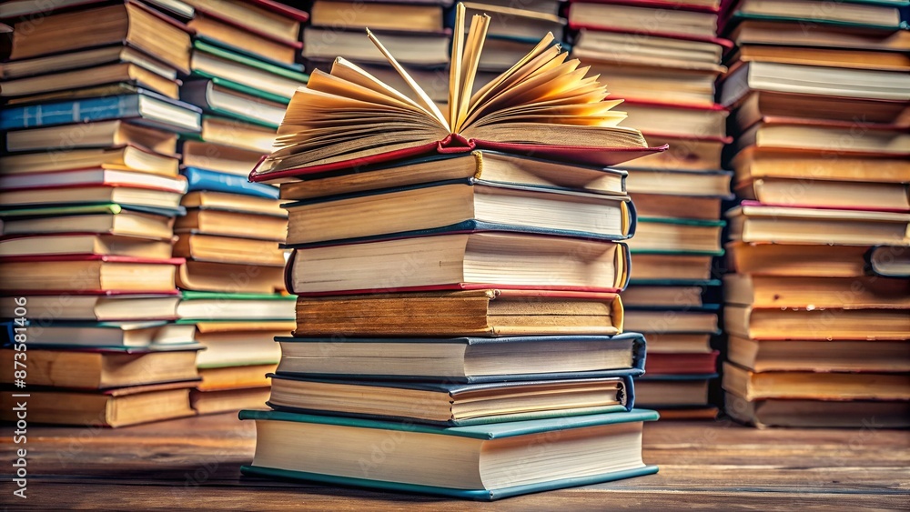 paper stacked, representing education and literature paper stacked, representing education and literature