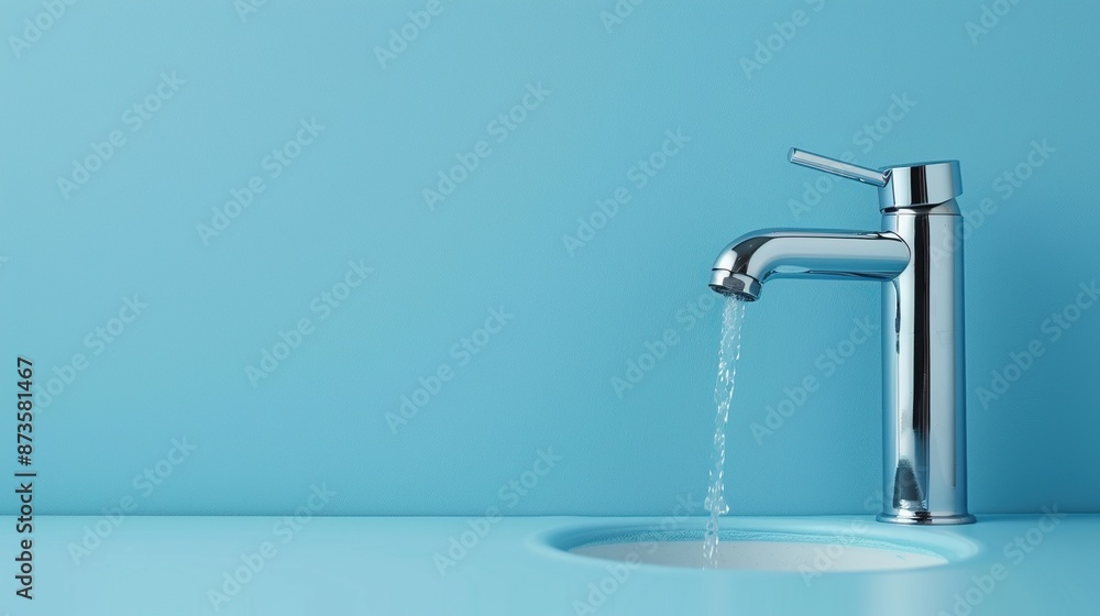 Water Flowing From a Chrome Faucet Water Flowing From a Chrome Faucet