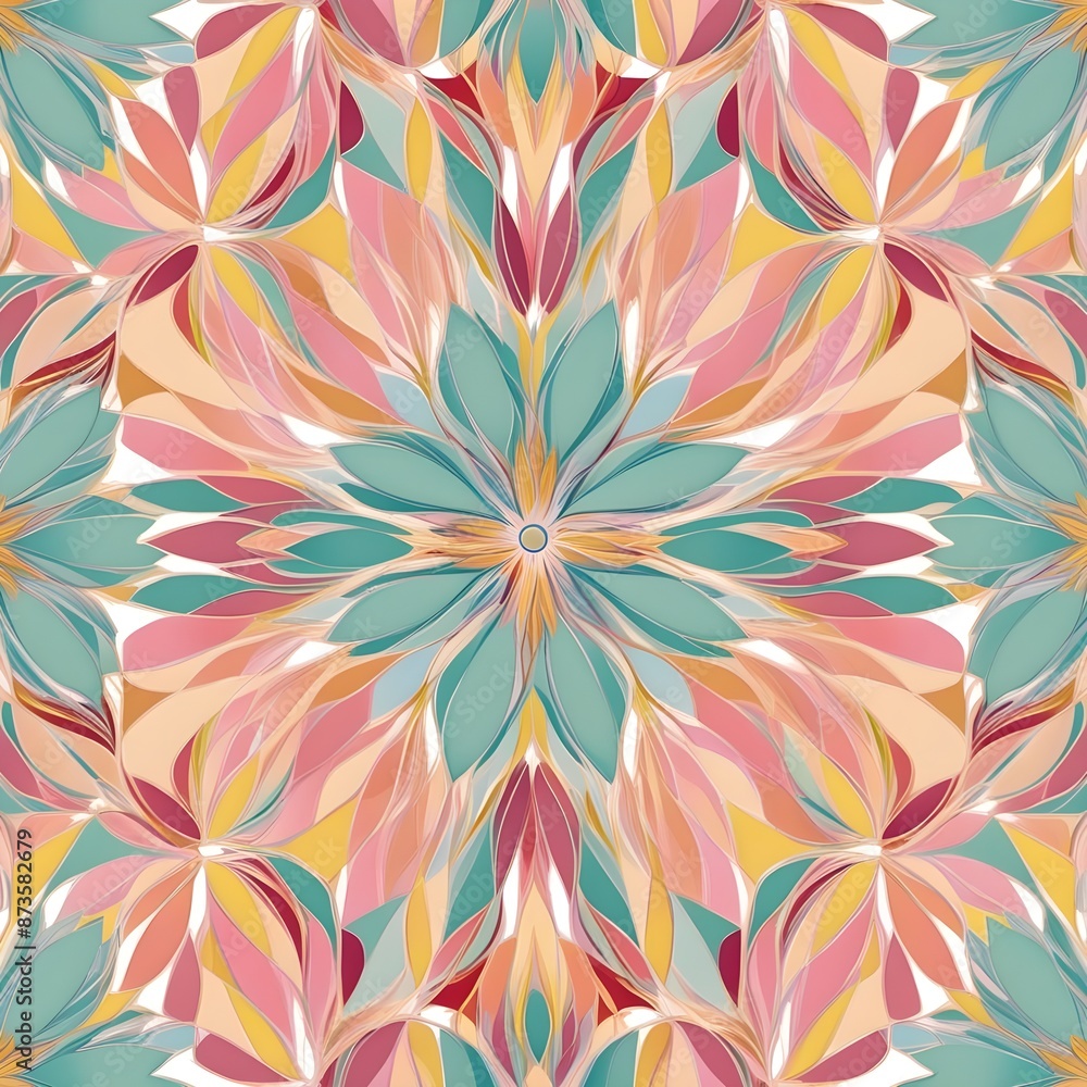 Flower petal or leaves geometric pattern vector background. Repeating tile texture of this line on oval shape with gradient effect. Pattern is clean usable for wallpaper, fabric Generative AI Flower petal or leaves geometric pattern vector background. Repeating tile texture of this line on oval shape with gradient effect. Pattern is clean usable for wallpaper, fabric Generative AI