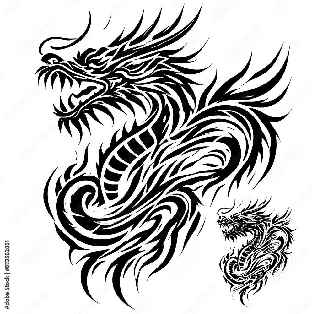 TRIBAL TATOO トライバル タトゥ 刺青 和柄 龍 Dragon TRIBAL TATOO トライバル タトゥ 刺青 和柄 龍 Dragon