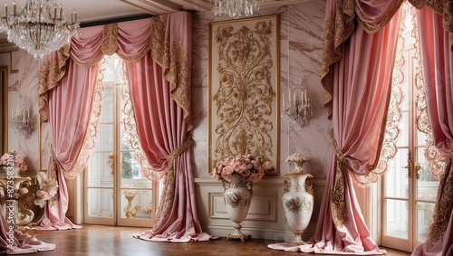 A lavish interior scene, oil on canvas, set in a opulent Victorian-era mansion