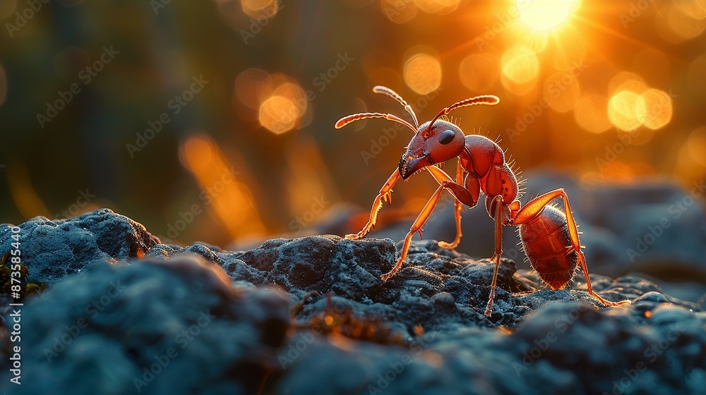 Wilderness Quest: Ant's Sunset Exploration on a Log Wilderness Quest: Ant's Sunset Exploration on a Log