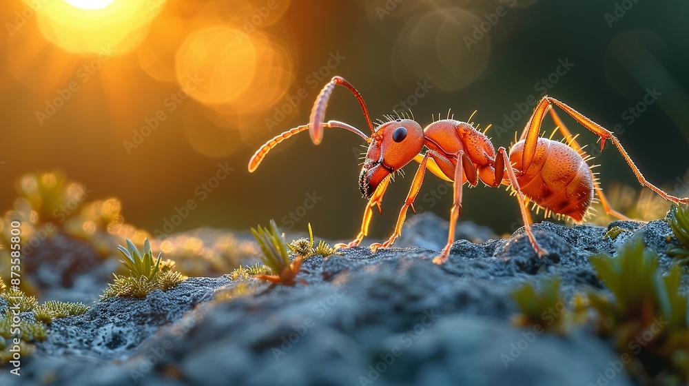 Adventure at Dusk: Ant Explores Nature's Scenic Landscape Adventure at Dusk: Ant Explores Nature's Scenic Landscape