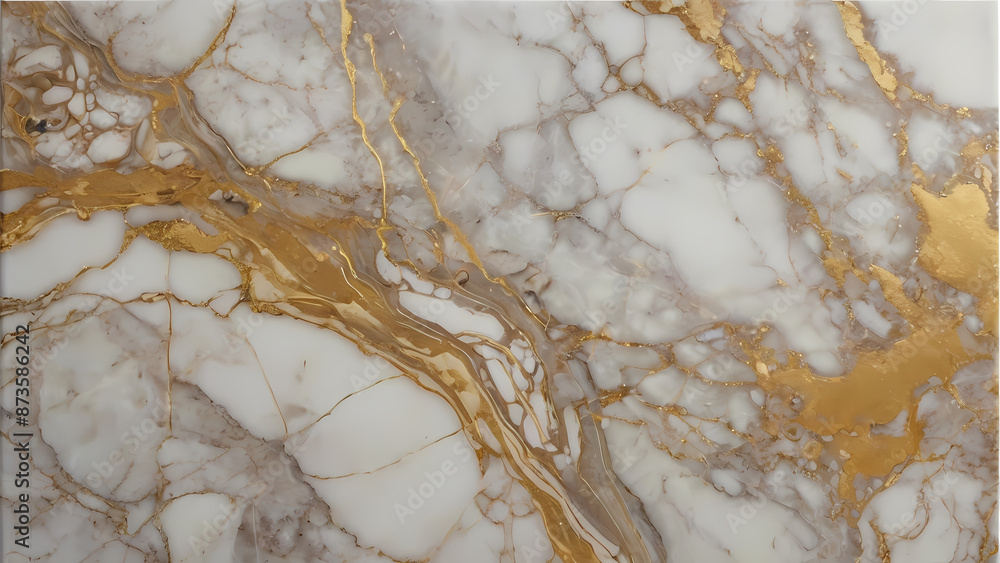 Fototapeta premium White Marble with Gold Veins