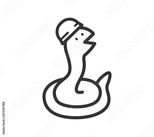 ヘルメットをかぶった蛇のイラスト
