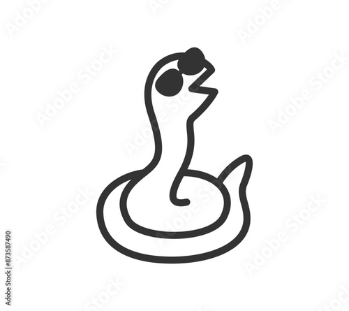 サングラスをかけたへびのイラスト