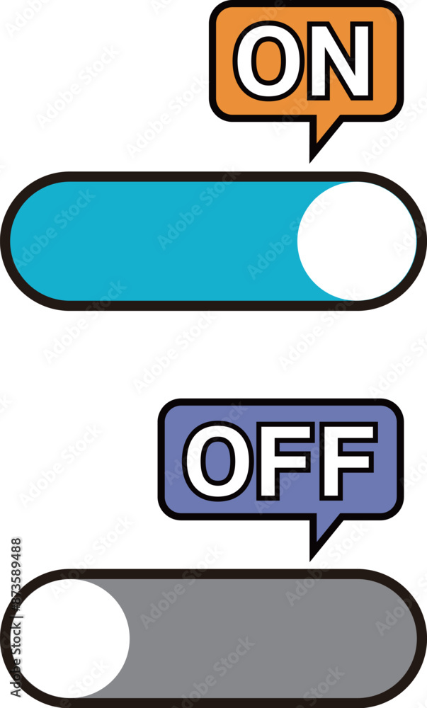 ユーザーインターフェースのトグルスイッチイラスト