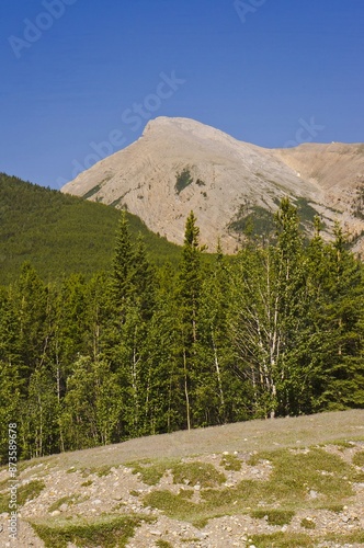 A bare mountain peak along Cassiar Highway. photo