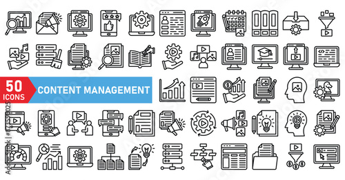 content management icon lineal collection. satisfaction, knowledge, satisfied,e njoyment, message, entertainment