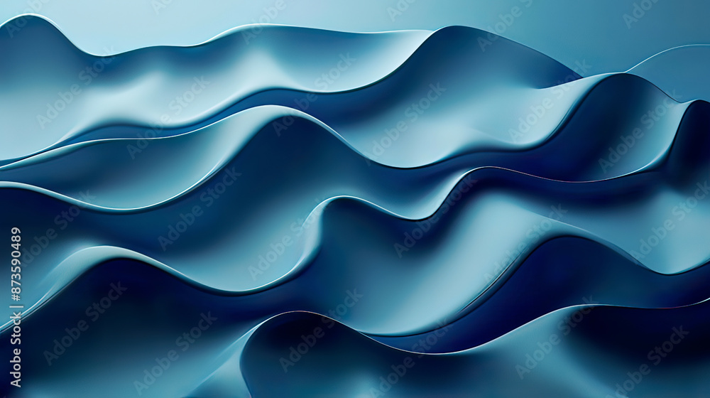 Fototapeta premium Photorealistic blue modern background featuring dynamic waves and subtle gradients minimalistic and elegant design focus on modern aesthetics and clean lines 