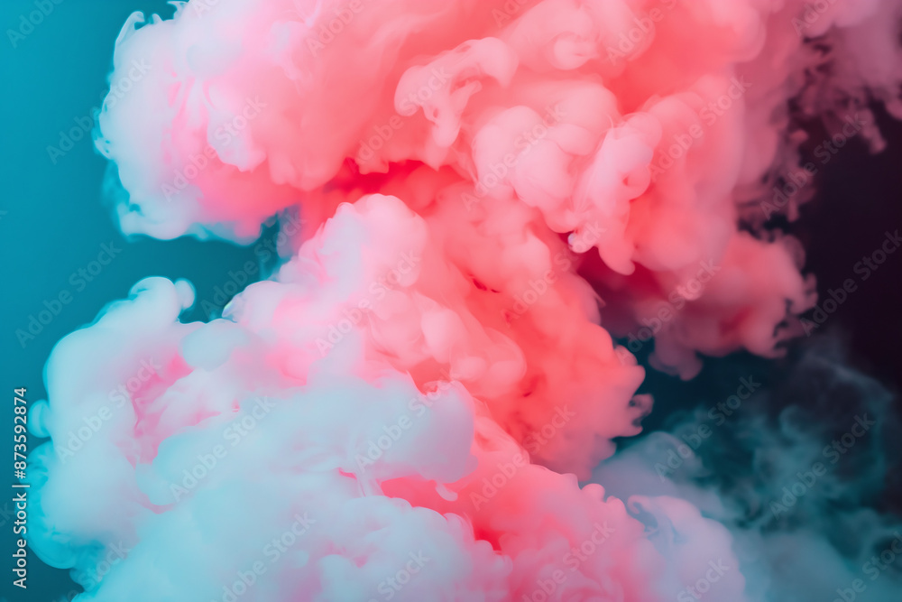 Fototapeta premium Vibrant Pink and Blue Smoke Swirl