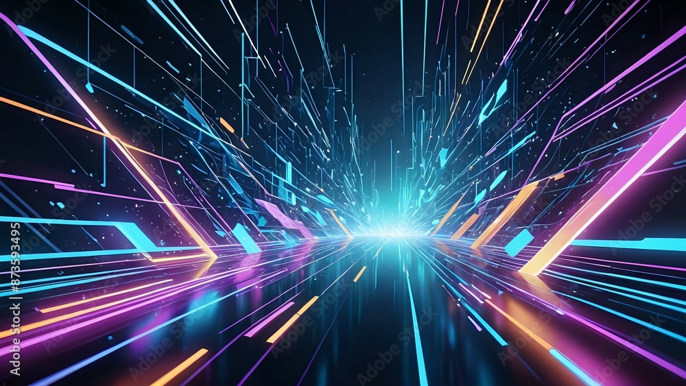 Naklejka premium Abstract neon lights background.