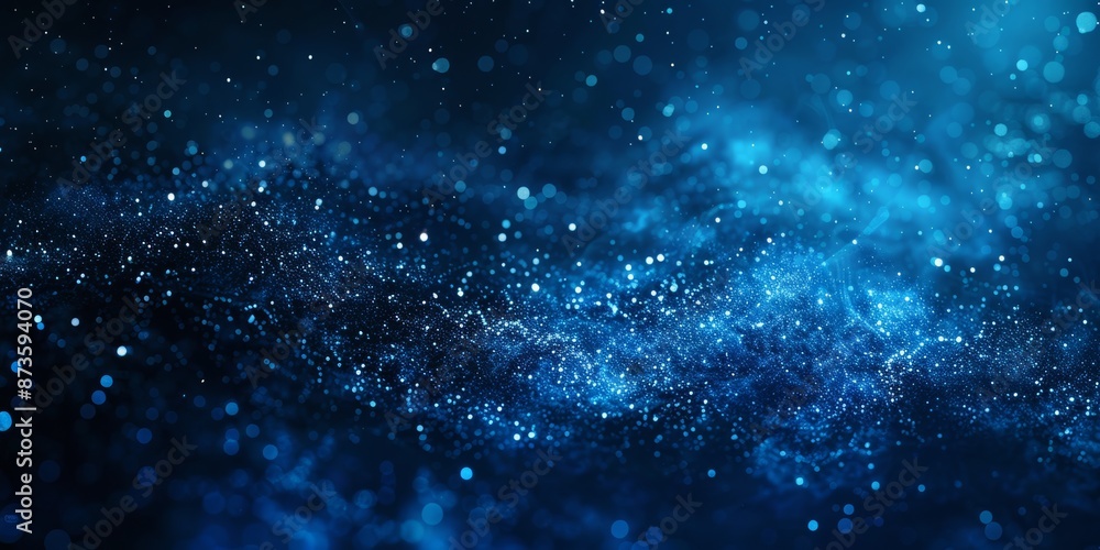 Abstract starry night sky with sparkling glowing blue particles, cosmic concept Abstract starry night sky with sparkling glowing blue particles, cosmic concept