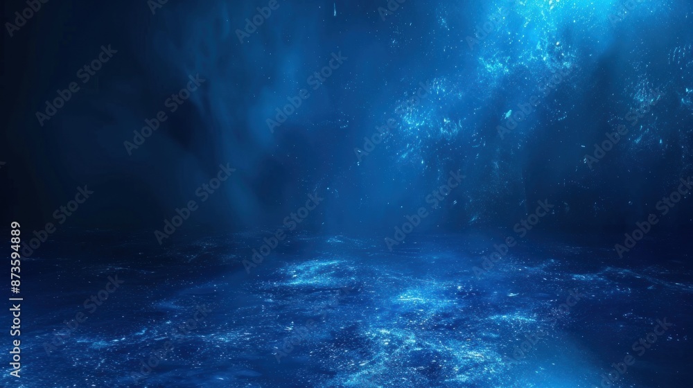Fototapeta premium Abstract Blue Background with Glowing Particles