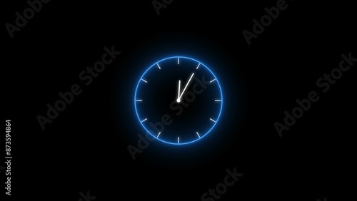 Wallpaper Mural Abstract neon countdown timer clock icon illustration isolated on black background. Torontodigital.ca