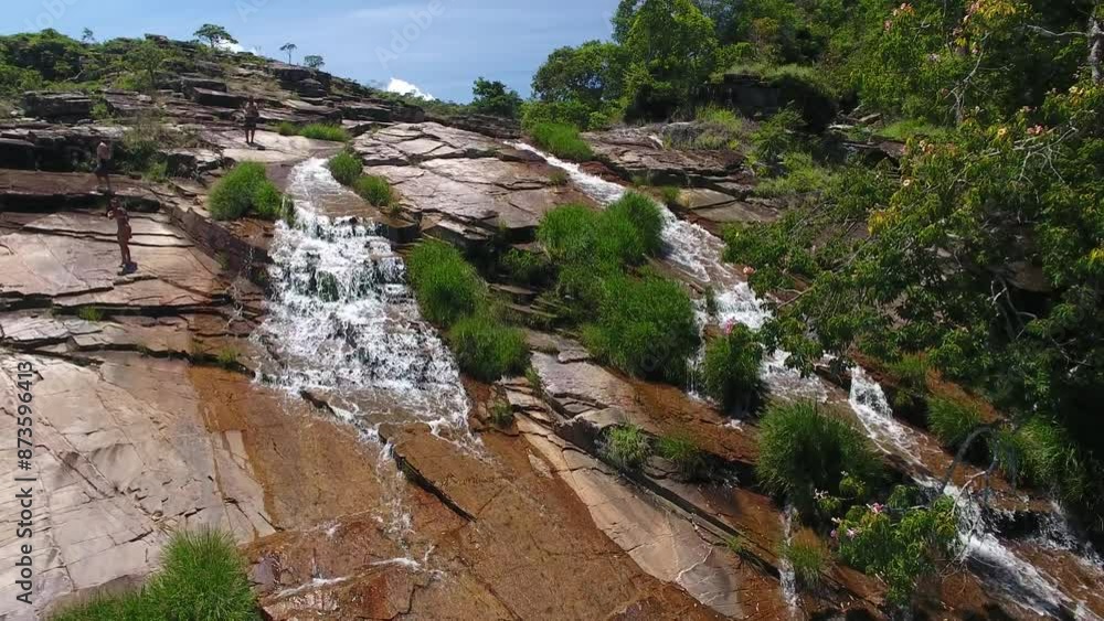 Aerial view of Shangri-Lá Waterfall, São Thomé das Letras, Minas Gerais, Brazil Aerial view of Shangri-Lá Waterfall, São Thomé das Letras, Minas Gerais, Brazil