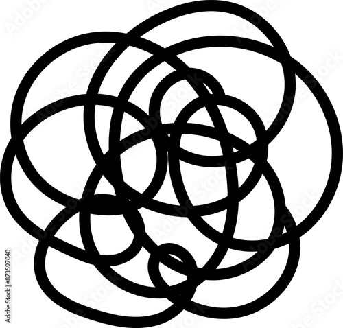 Icon of hazy, messed up, worries, and thoughts. Vector line width can be changed