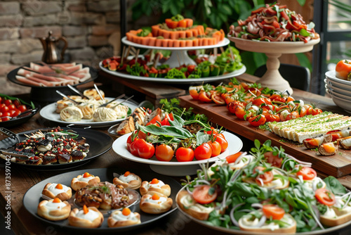 Buffet food catering food party on the table