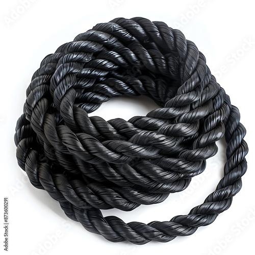 Battle rope anchors, heavy-duty, black, isolated on white background photo