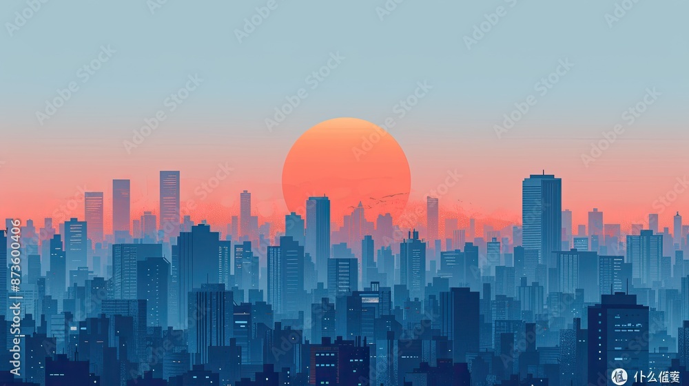 Nighttime Cityscape with Illuminated Buildings and Skyline Nighttime Cityscape with Illuminated Buildings and Skyline