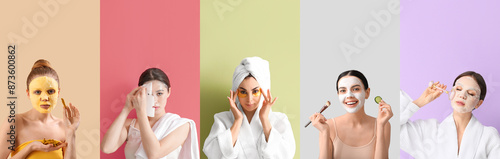 Set of beautiful women with...