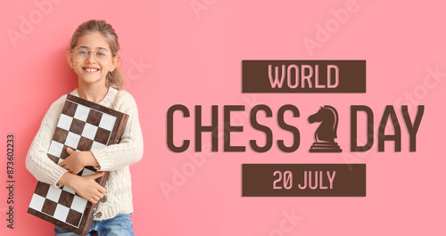 Cute little girl with chess...