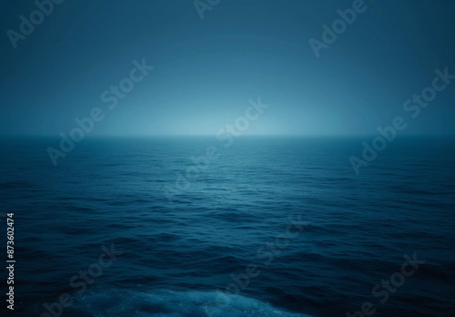 Calm Blue Ocean with Minimalist Horizon at Dawn 