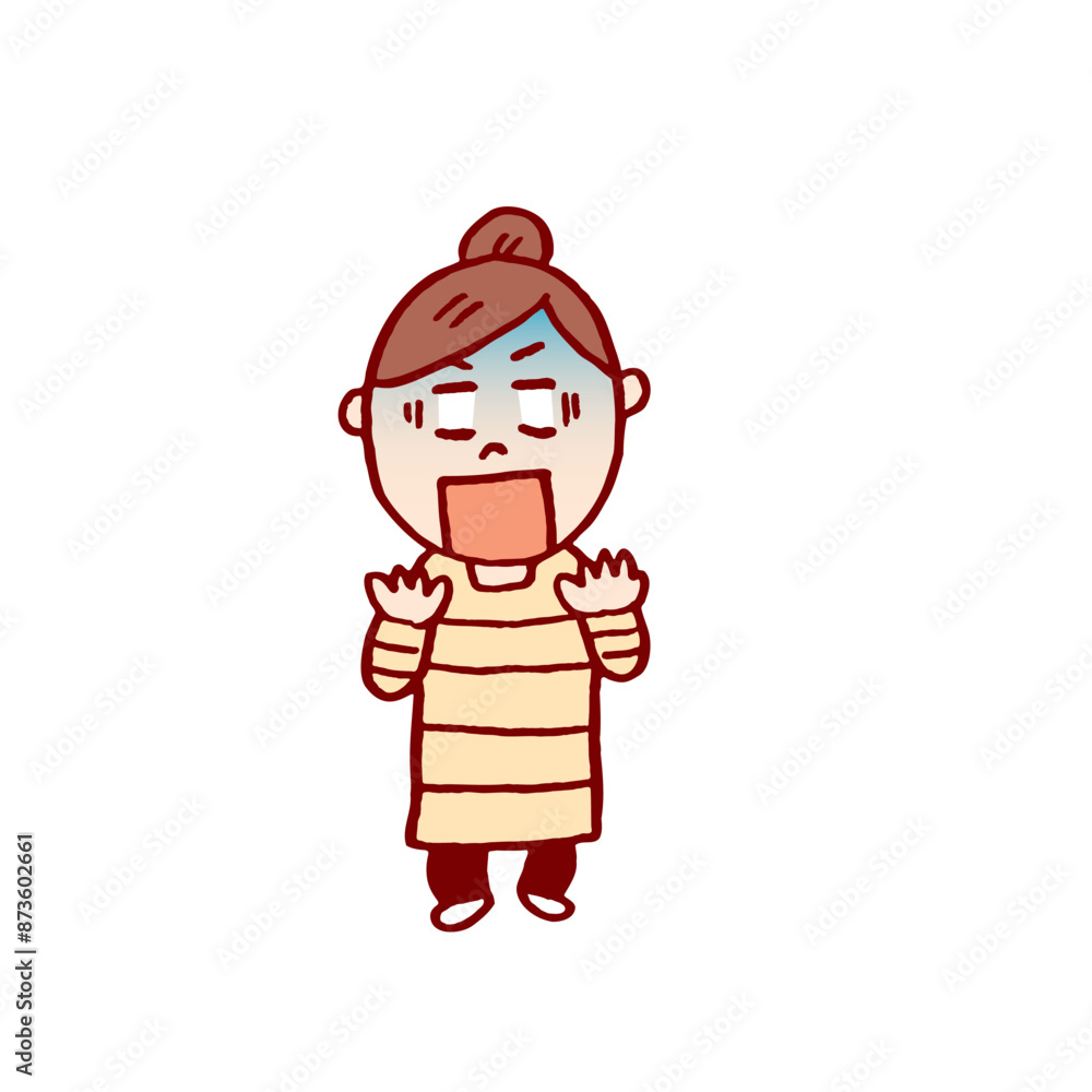 お団子頭のかわいい女子の色々なポーズや仕草
