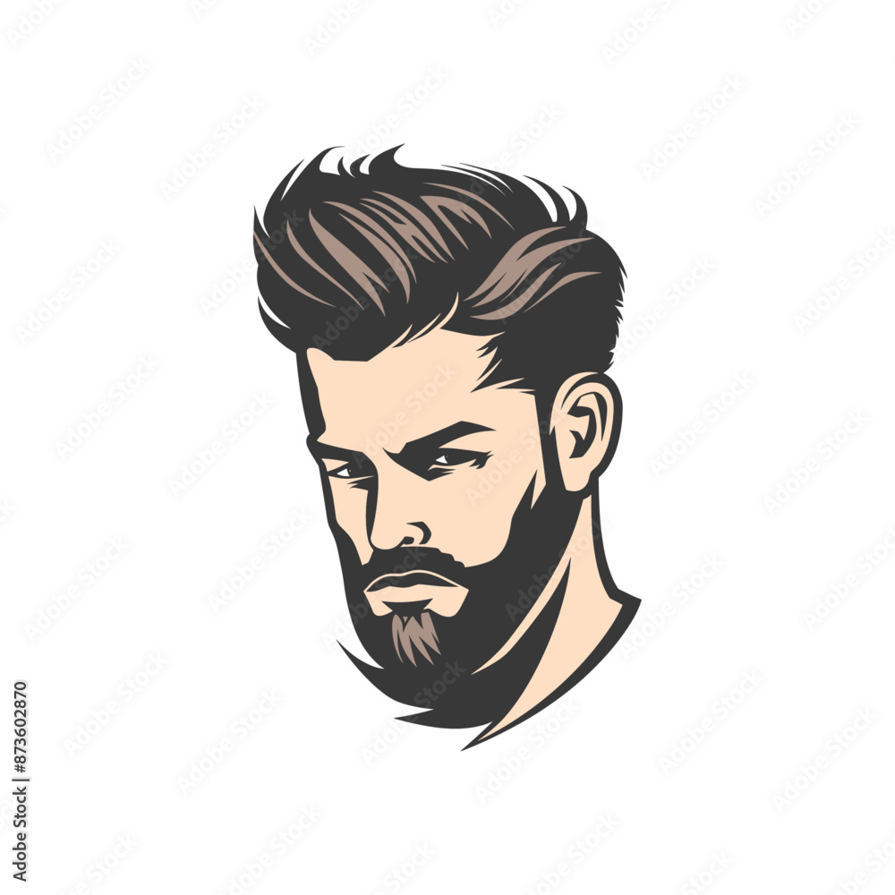 Handsome male with hair flat vector design Handsome male with hair flat vector design