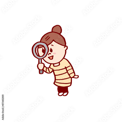 お団子頭のかわいい女子の色々なポーズや仕草