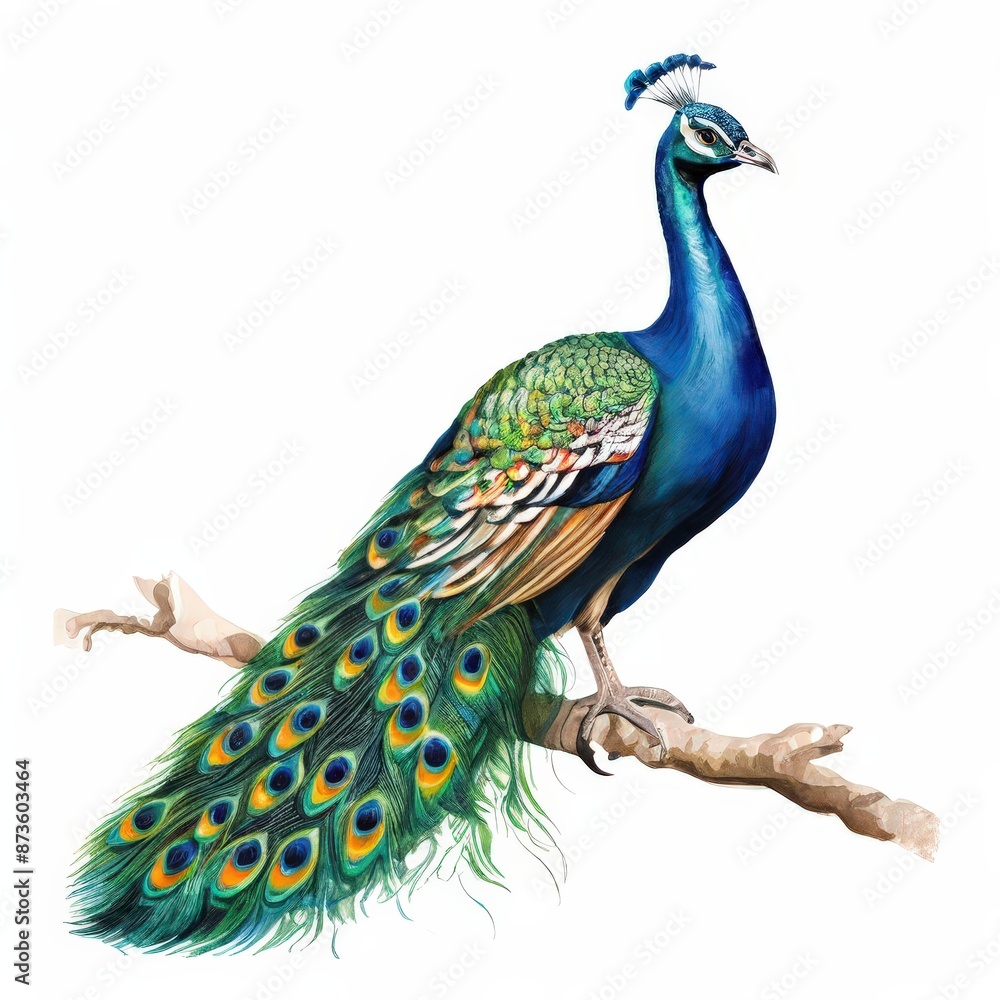 Obraz premium an ai generated image, peacock with feathers