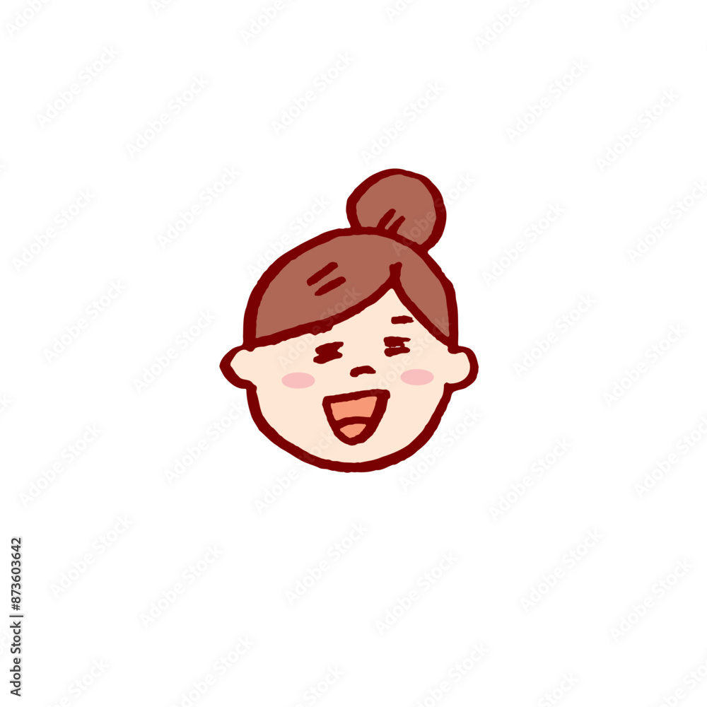 お団子頭のかわいい女子の色々な表情 お団子頭のかわいい女子の色々な表情