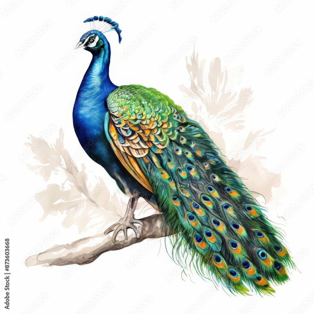 Fototapeta premium an ai generated image, peacock with feathers