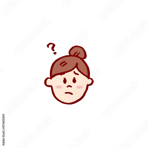 お団子頭のかわいい女子の色々な表情