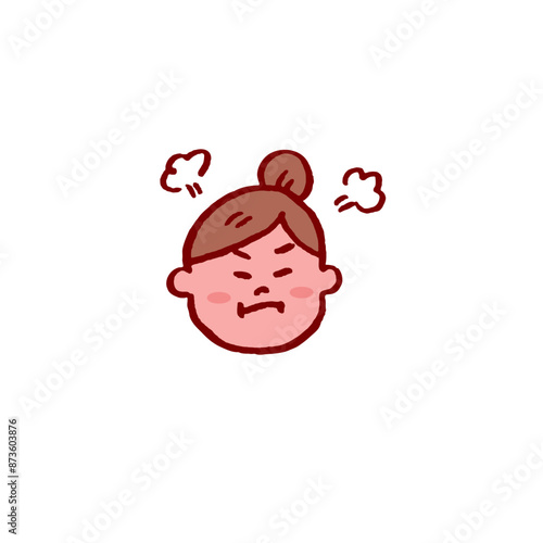 お団子頭のかわいい女子の色々な表情