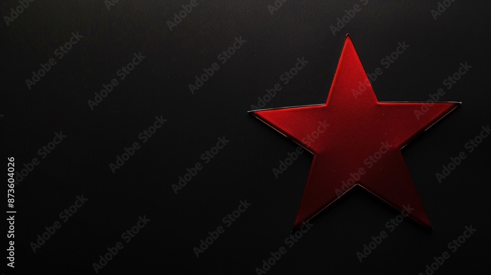 Red Star on Black Background with Copy Space Red Star on Black Background with Copy Space