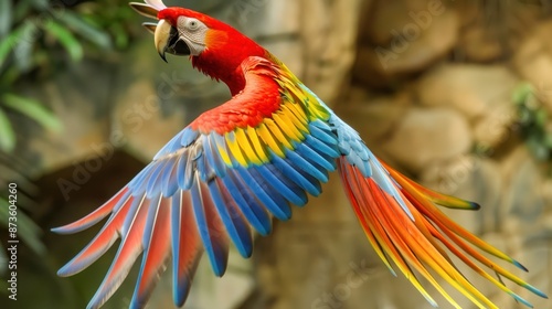 Catalina macaw parrot bird free flying  photo