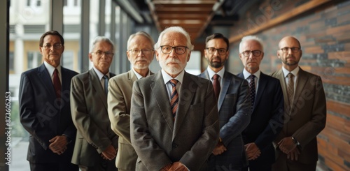 Senior Businessmen Standing Together in Formal Attire