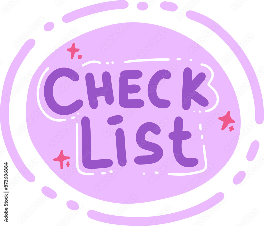 Fototapeta premium Check List Word Doodle