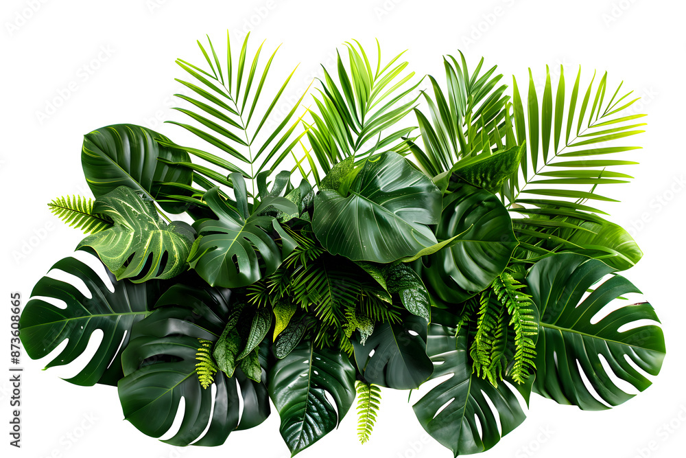 Tropical leaves plant on white background Tropical leaves plant on white background