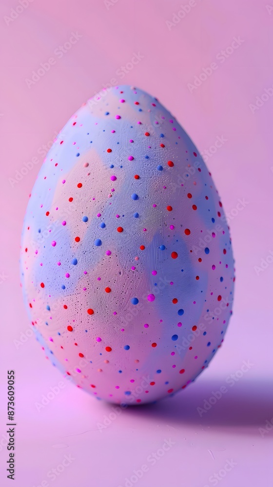 3D render of A detailed close-up of a painted Easter egg on a pastel purple background, clean background, no copyrighted logo, no letters, no peaple 3D render of A detailed close-up of a painted Easter egg on a pastel purple background, clean background, no copyrighted logo, no letters, no peaple