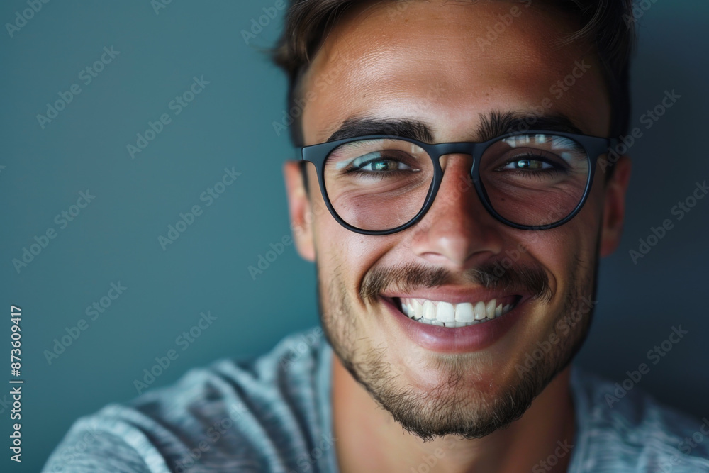 Latino handsome man smiling, eye glasses Latino handsome man smiling, eye glasses