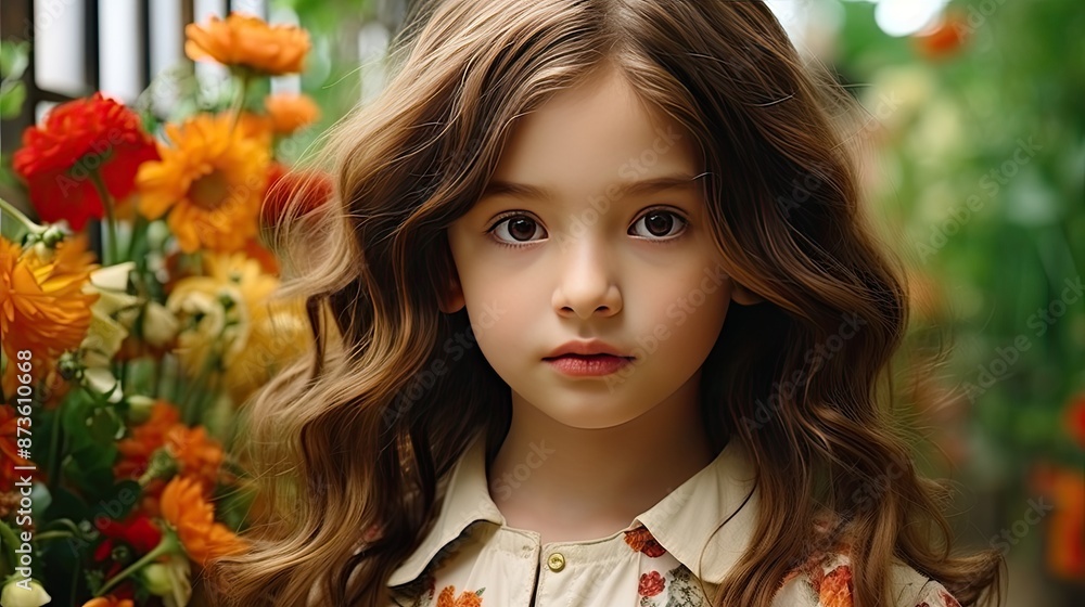 portrait of a girl with flowers portrait of a girl with flowers