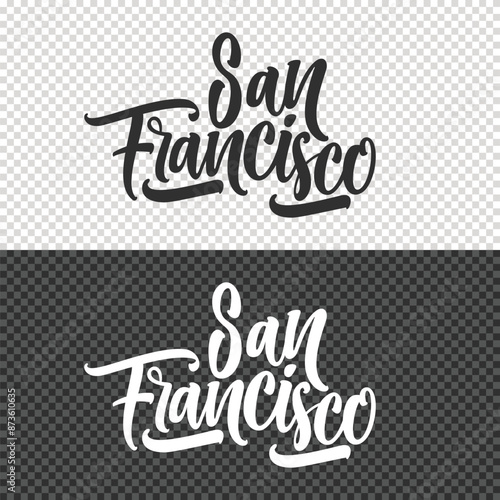 san francisco lettering clipart element design