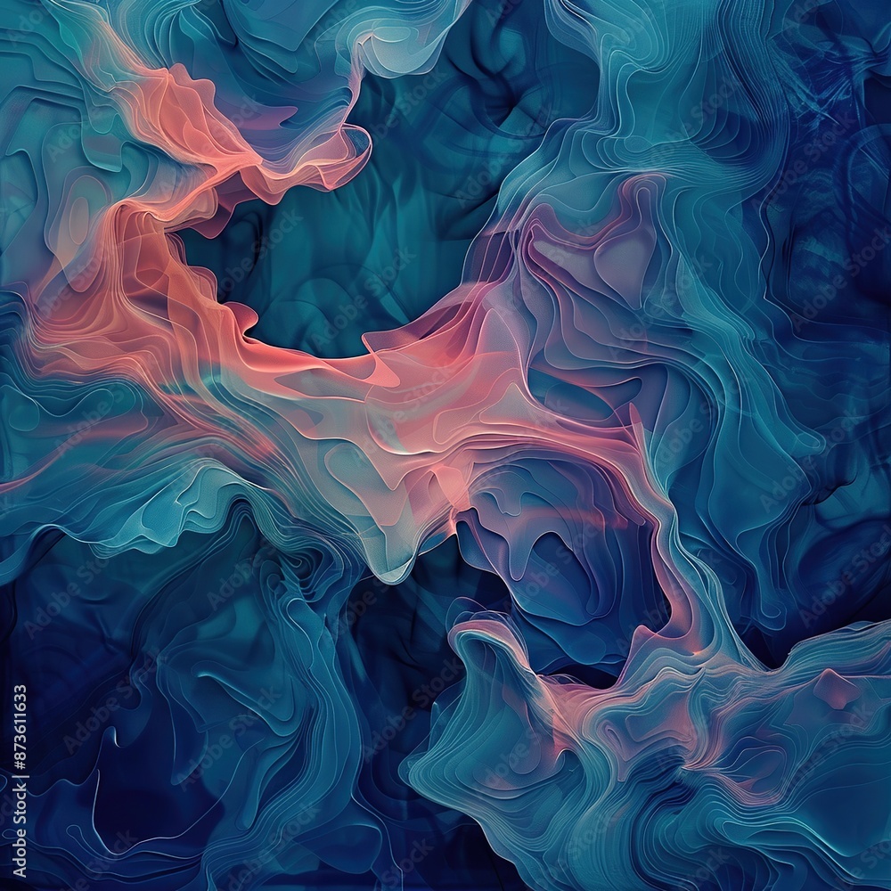 Obraz premium harmonious patterns swirling in an abstract shape isolated on a transparent background, generative ai