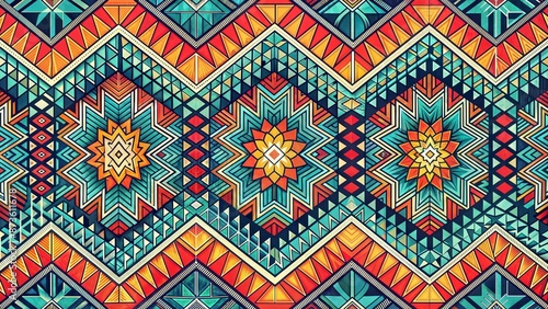 vector seamless tribal ethnic geometric pattern