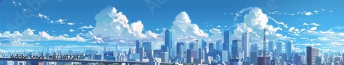 Playful Cartoon Cityscape - A Vibrant and Lively Urban Adventure，Anime style © yanlong