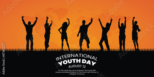 international youth day wishing banner design vector file