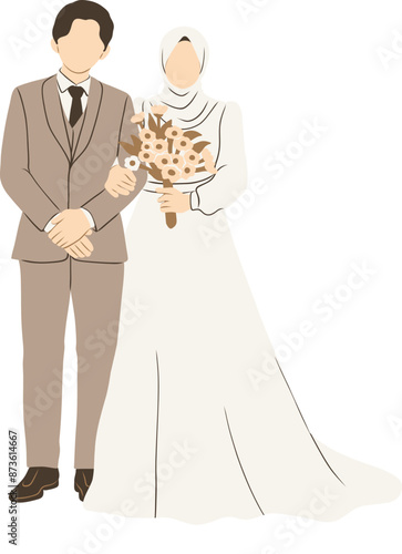 Traditional Muslim Wedding Illustration